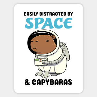 Easily Distracted by Space and Capybaras Magnet